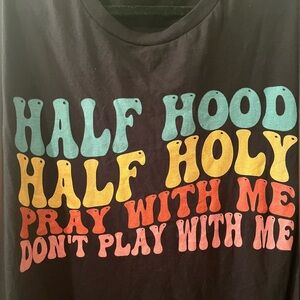 Amazon Black Tee with Vibrant Text